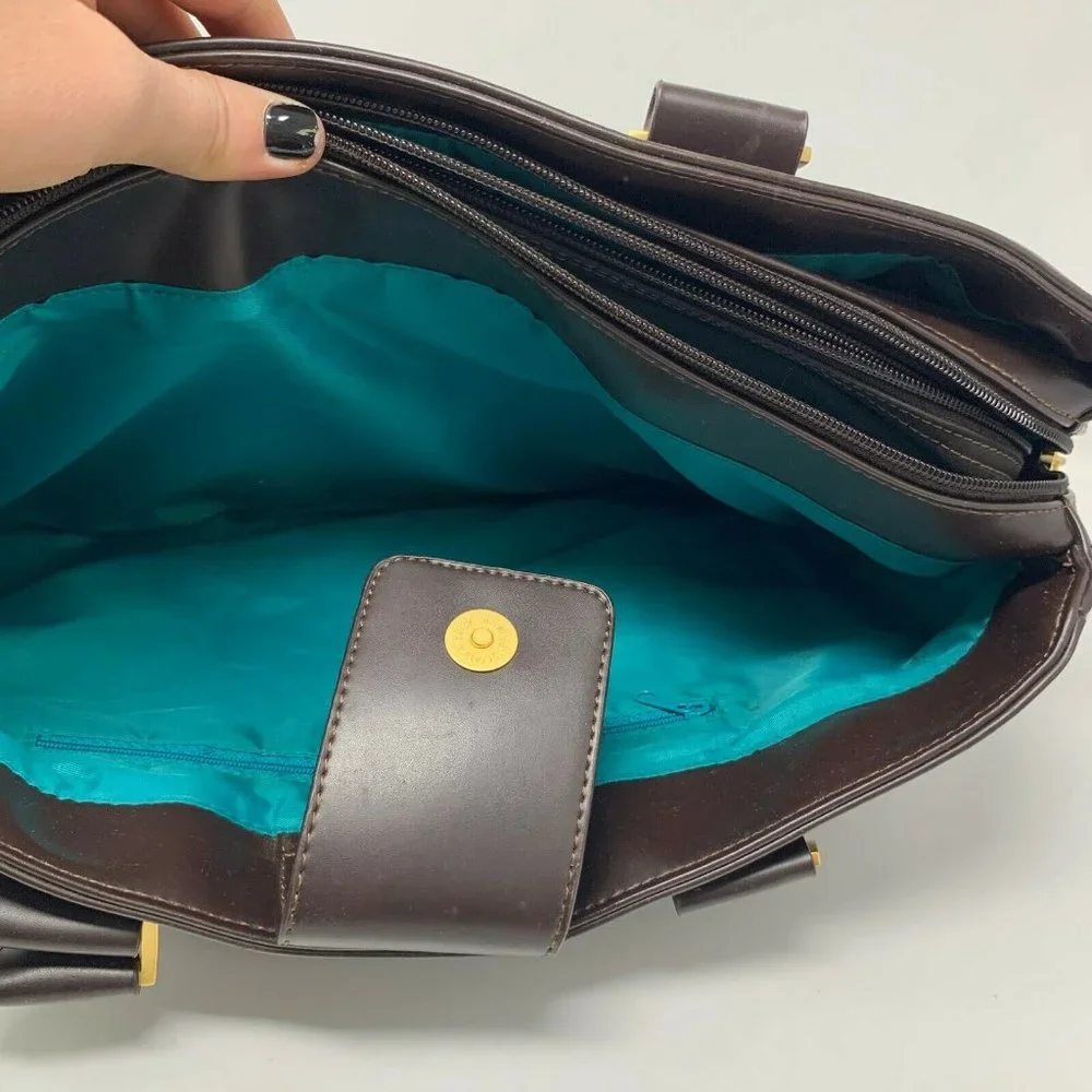 Case Logic Structured Work Tote Organizer Shoulder Bag Laptop Commuter Brown